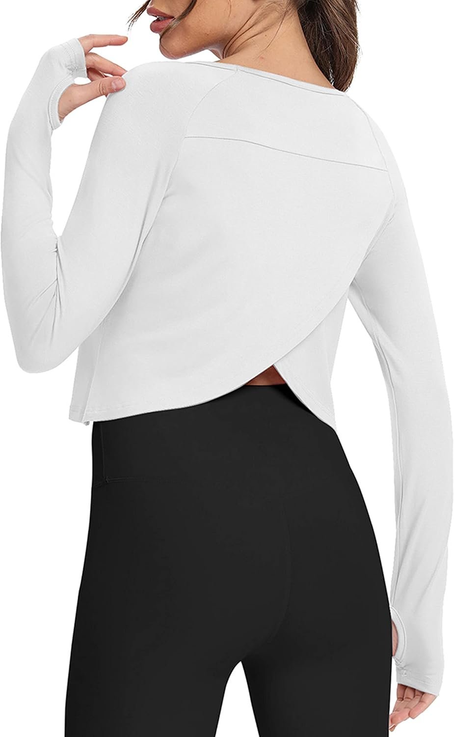 Bestisun Long Sleeve Athletic Workout Shirts Sports Yoga Gym Crop Tops for Women