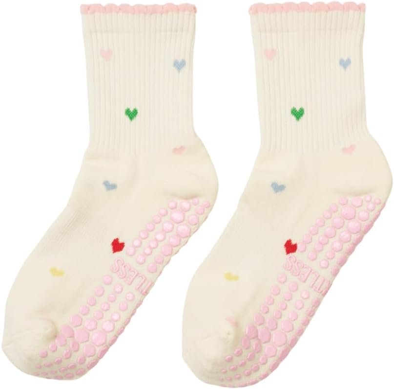 Shapes Studio Pilates Grip Socks for Women, Non-Slip Reformer Pilates Socks, Cute Grippy Socks for Barre, Yoga & Workout