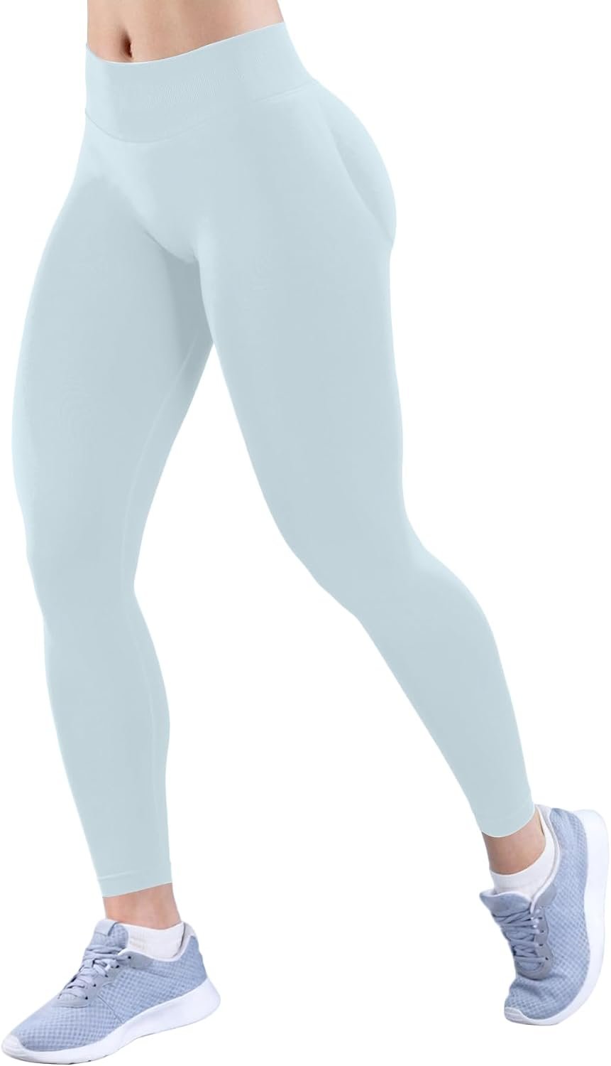 YOAKUKA Women’s Seamless Leggings High Waisted Compression Workout Leggings Tummy Control Yoga Pants