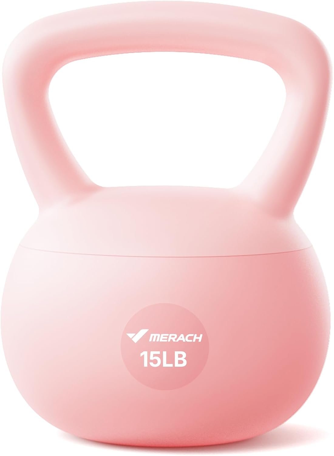 MERACH Soft Kettlebells 15/25 LB Shock-Absorbing Cushioned Base Anti-Slip | Safe Strength Training Kettle Bells for Women Home Gym, Wide Non-Slip Handle, Sea and Iron Sand Filled, Pink 15LB / Blue 25LB