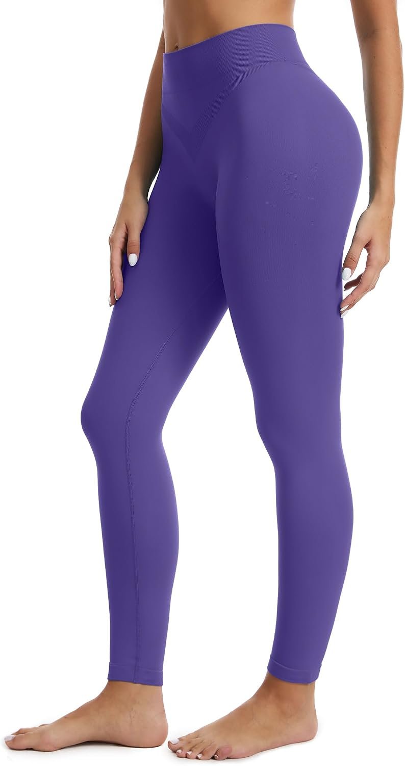 Womens Seamless Leggings High Waisted Yoga Pants Non See Through
