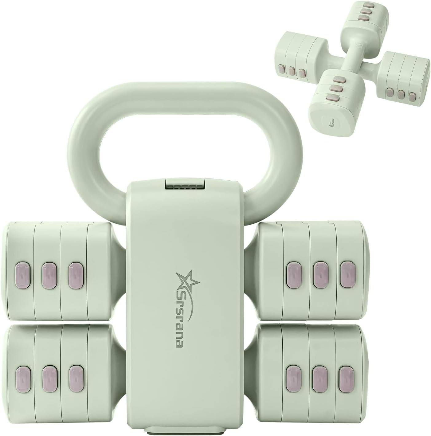 2-in-1 Adjustable Kettlebell Dumbbell Set for Women | 1.1-12.1 lbs; quick weight adjustment; Converts kettlebell to dumbbell; Ideal for women, Pilates and full body workouts
