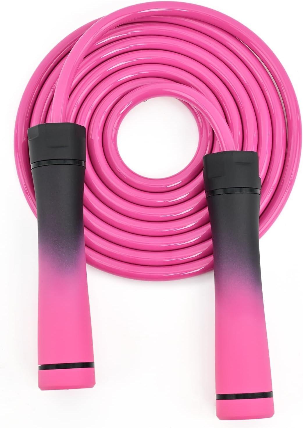 Weighted Jump Rope, 1LB Tangle-Free Ball Bearing Rapid Speed Skipping Rope for Men Women, Adjustable 9mm Cotton & PVC Rope with Alum Handle for Boxing MMA Weight-Loss Athletic Workout Fitness