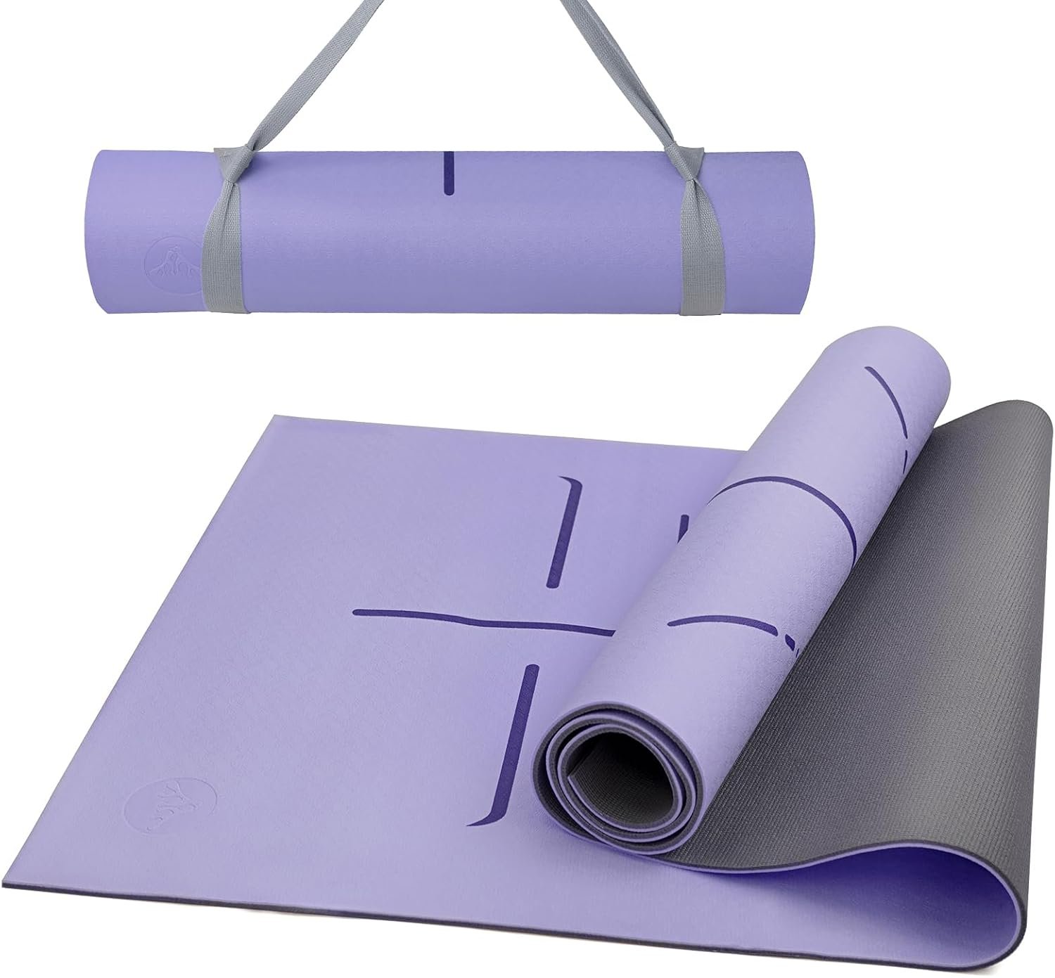 Yoga Mat 8mm Thick – Non Slip Workout Mat, 72″x 26″x 0.31″ Large Exercise Mat with Alignment Mark, Anti-Tear Exercise & Fitness Mat for Yoga, Pilates & Floor Workouts, Carry Strap Included