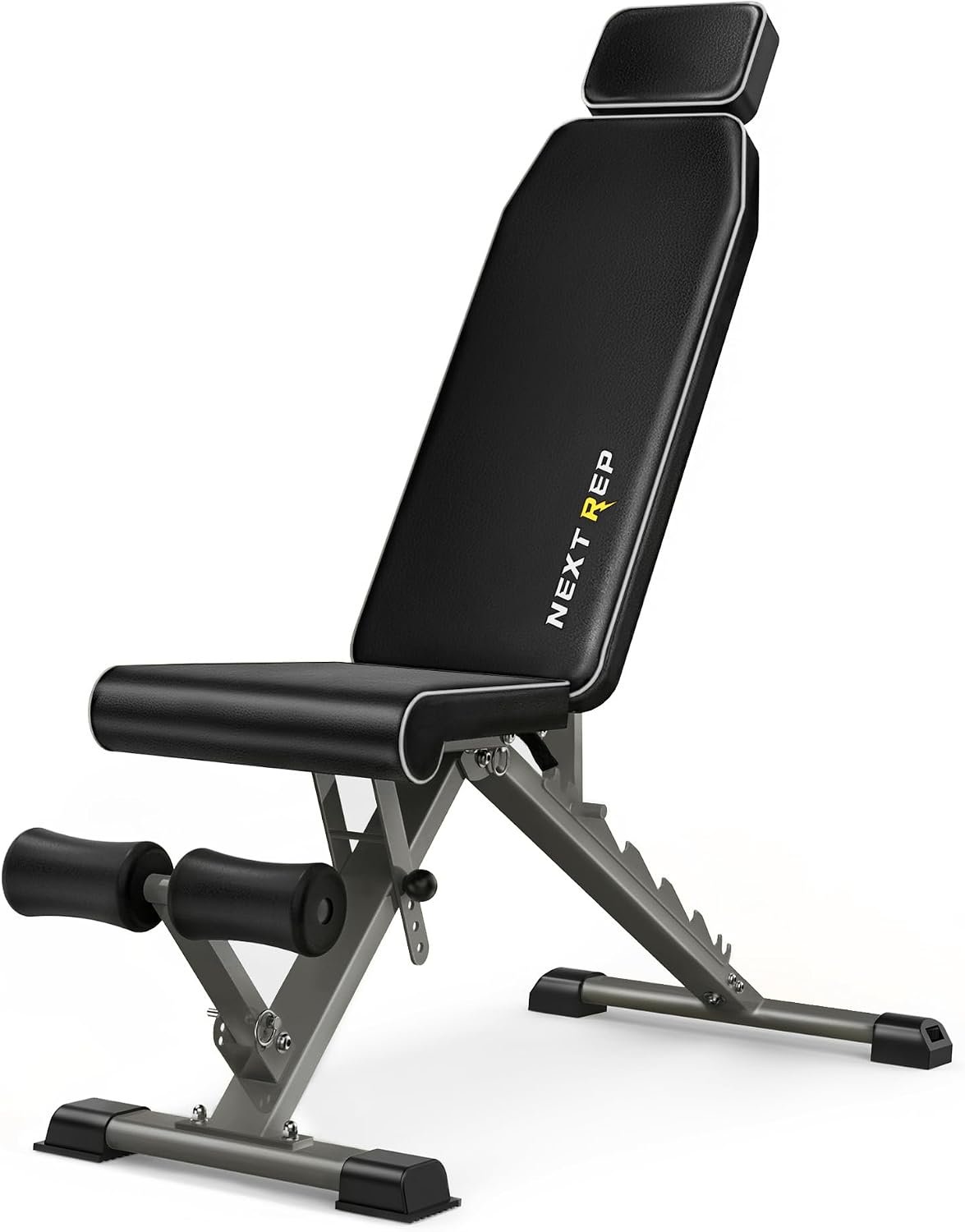 Adjustable Weight Bench,1000 LB Fast Folding Workout Bench for Home Gym Strength Training, Incline Decline Flat Utility Bench Press for Full Body Workout, Upright Storage Yellow Exercise Bench