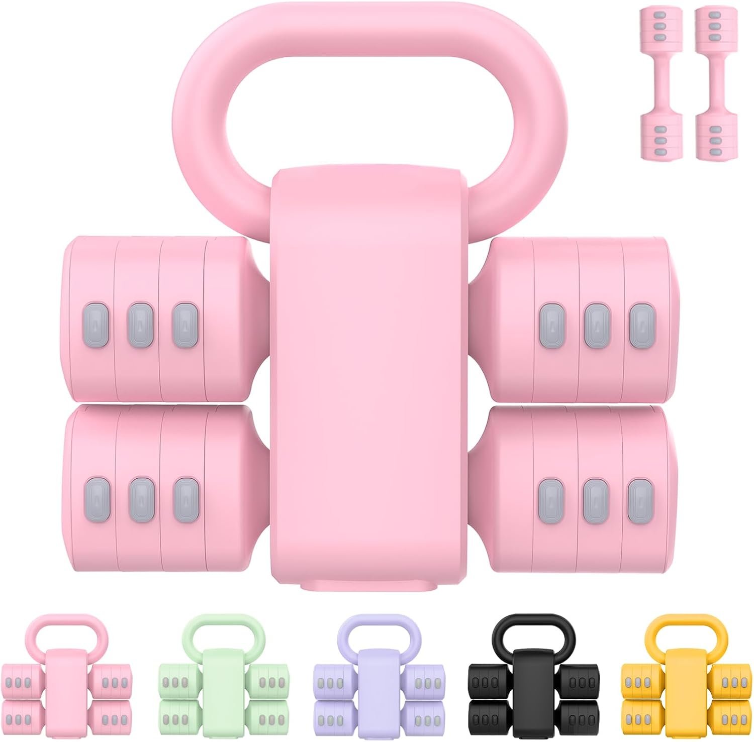 RINREA Adjustable Dumbbell Set, Hand Weight Dumbbells with Kettlebell Shell