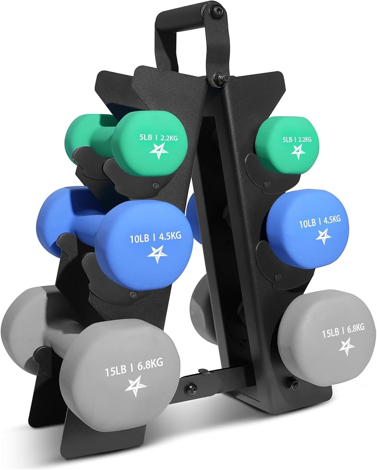 Yes4All Neoprene Coated Dumbbell Hand Weight Sets of 2 – Multiple Weight Options with 15 Colors, Anti-roll, Anti-Slip, Hexagon Shape