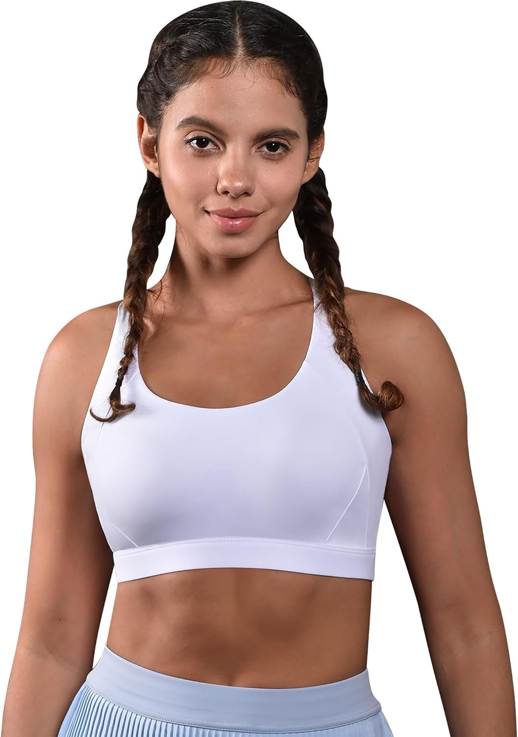 High Impact Sports Bras for Women, High Support Molded Cup Crisscross Back Workout Yoga Top