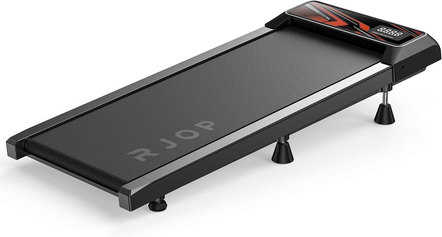 RJOP 2.5HP Walking Mat with Incline Pad, Under Desk Treadmill for Home Gym | Walking Running Pad with Remote, 3 in 1 Low Noise Small Mini Portable Treadmill with LED Screen, 270lbs Capacity