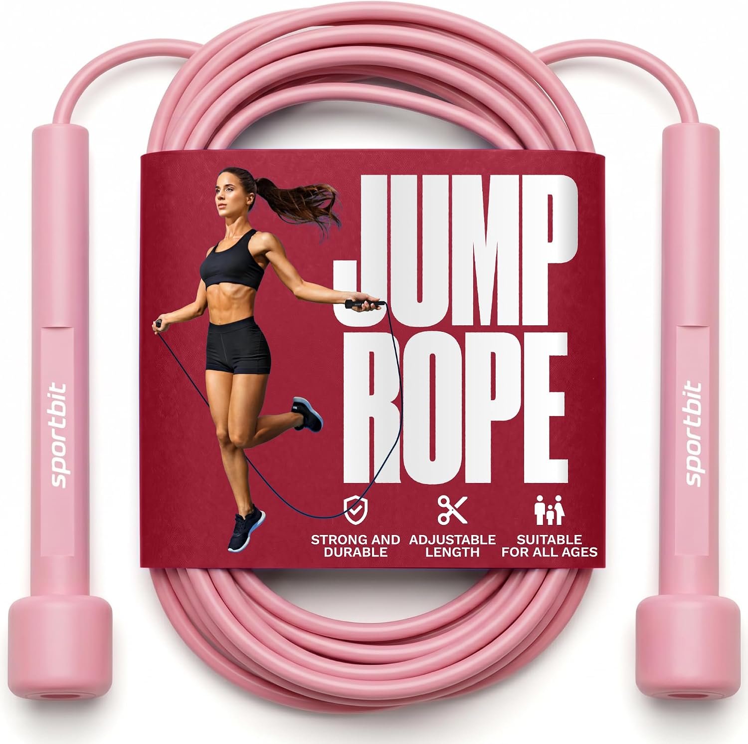 SPORTBIT Adjustable Jump Rope for Fitness and Exercise | Fitness and Exercise, Cardio, Boxing, and Weight Loss, Speed Rope, Men & Women