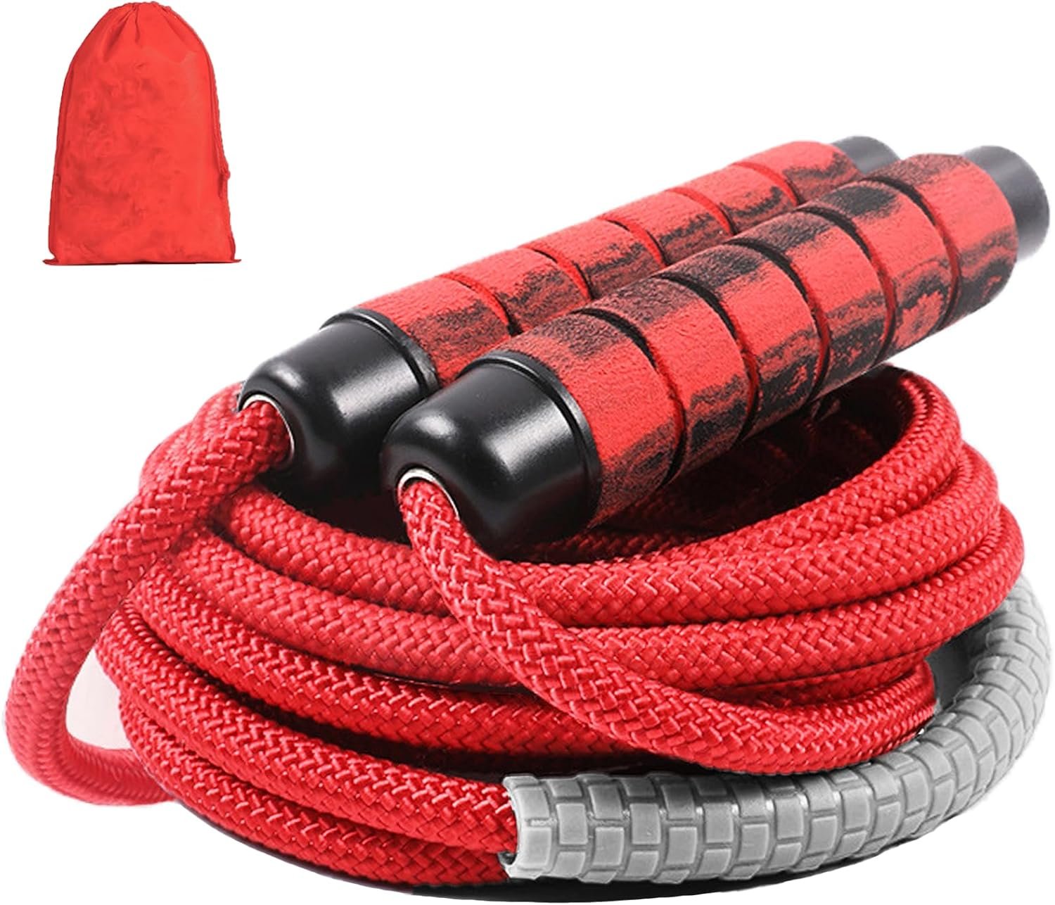 Weighted Jump Rope Nylon Adjustable – Tangle-Free Jump Rope for Women, Men, Kids, and Adults with Foam Handle, Rapid Speed with Ball Bearings, 360° Rotation Jumprope for Exercise, Fitness and Training