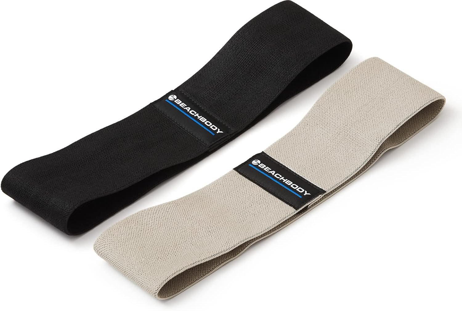 BODi Thick Resistance Bands – Set of 2 Black/Gray Gym Equipment | Exercise bands, resistance loops for home fitness, yoga, pilates, stretching, strength training, booty & thigh workouts