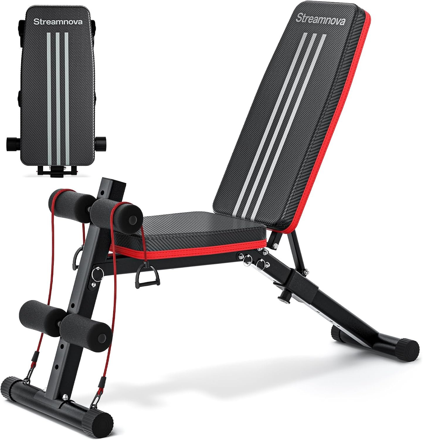 Weight Bench, 1000LBS Capacity 36-Position Adjustable Folding Weight Bench For Home Gyms, 90° To -30° 29.8-Inch Extended Backrest, Suitable For Bench Press Strength Training