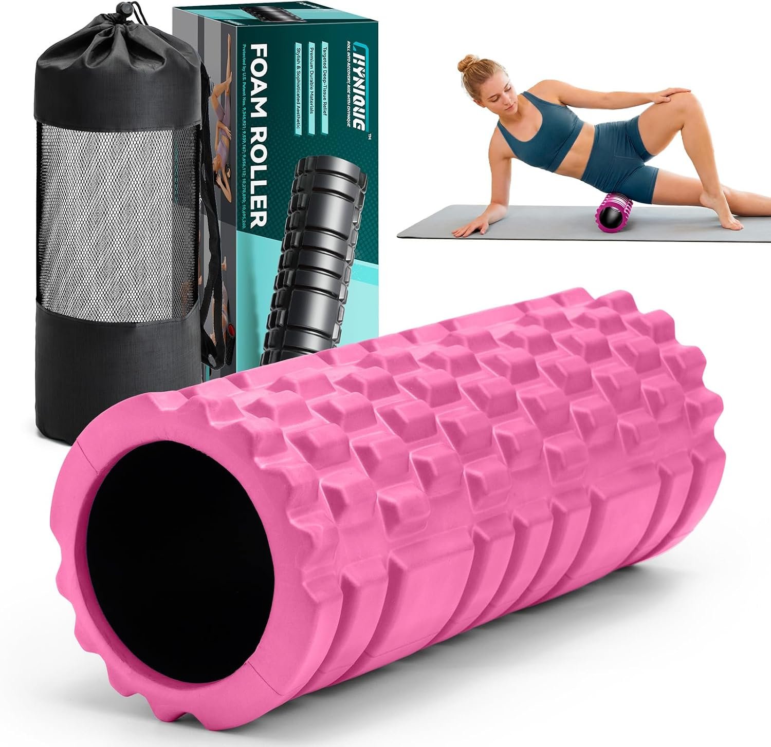 Foam Roller 13″ Multi Density Fitness Exercise for Muscle Recovery | Massage Roller for Deep Tissue, Relieves Tight, Sore Muscles & Kinks, Improves Mobility & Circulation, Targets Key Body Parts