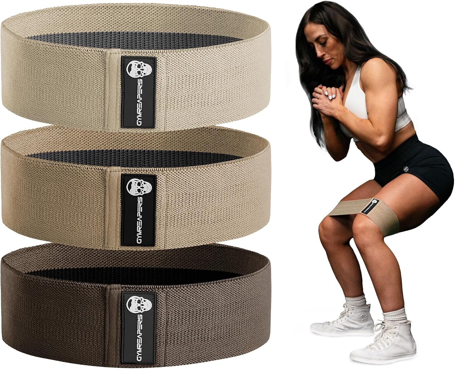 Hip Bands for Booty Workouts | Non Slip Fabric Band Set with 3 Levels – Resistance Bands for Legs & Hip – for Men & Women