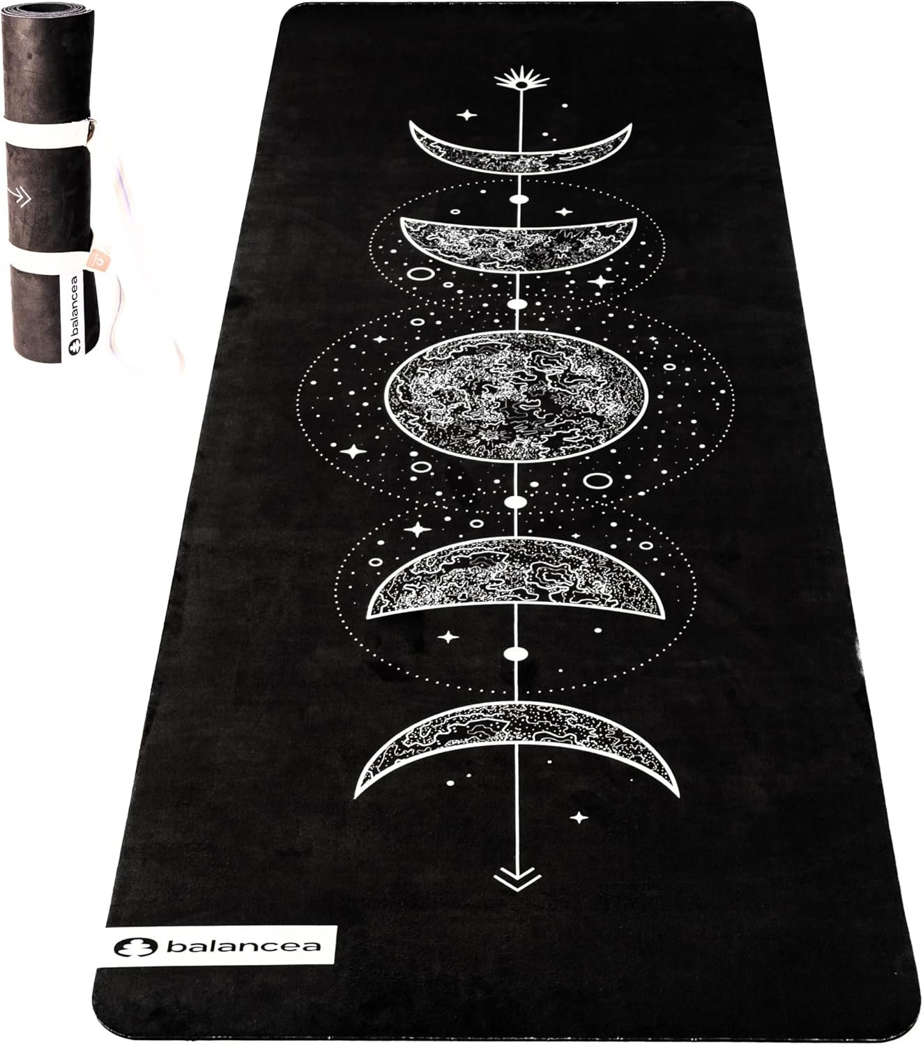 Yoga Mat With Strap 5mm Non Slip Suede & TPE – Eco-Friendly Fitness & Exercise Mat for Home Gym, Pilates, Hot Yoga, and Meditation – Lightweight Durable 72 x 24 inch Workout Mat for Women, Men
