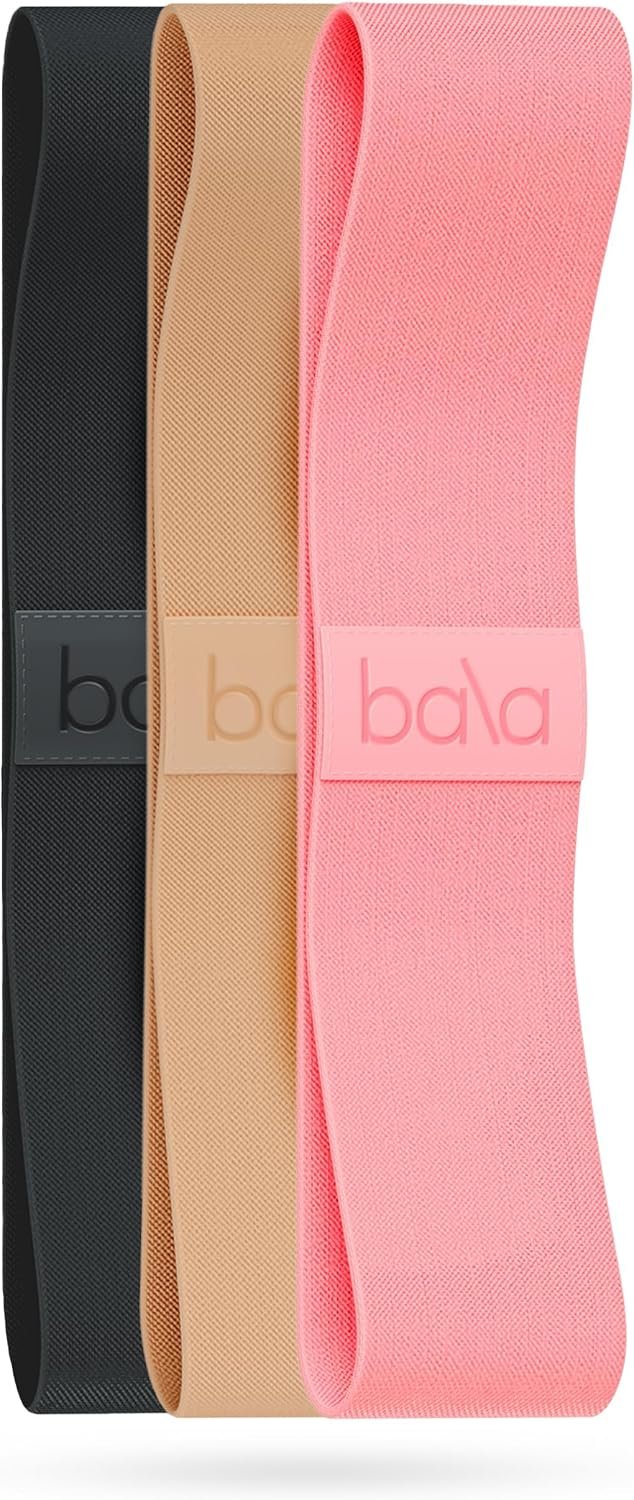 Bala Bands Resistance Bands, Non-Slip Fabric Exercise Bands | Non-Slip Ankle, Legs, Glutes & Booty Bands, Women & Men – Loop Workout Bands for Yoga, Pilates & Strength Training