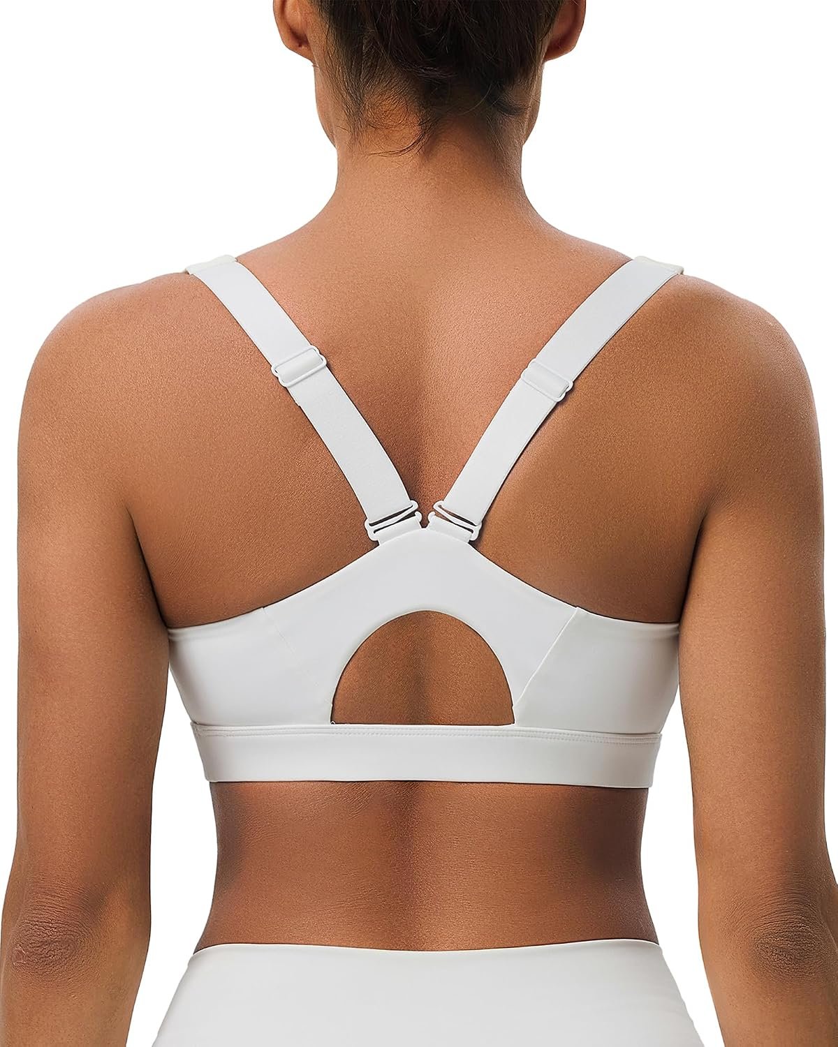 SPVISE Sports Bras for Women with Sewn in Pads Adjustable Y-Back Gym Bra | Medium Support, Padded Racerback Bra, Adjustable Straps Cutout Workout Running Yoga Bra Top, Soft, Comfortable, Moulded Cup
