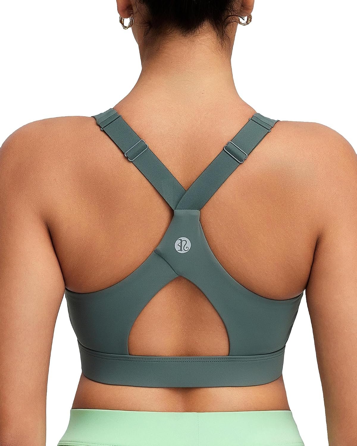 RUNNING GIRL Sports Bra for Women High Support, Molded Cup High Impact Sports Bras with Sewn in Pads Workout Running Bra
