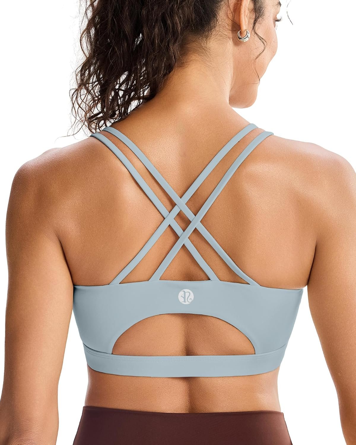 RUNNING GIRL Sports Bras for Women,Padded Sports Bra Tank Top Sexy Crisscross Back High Impact Longline Workout Yoga Bra