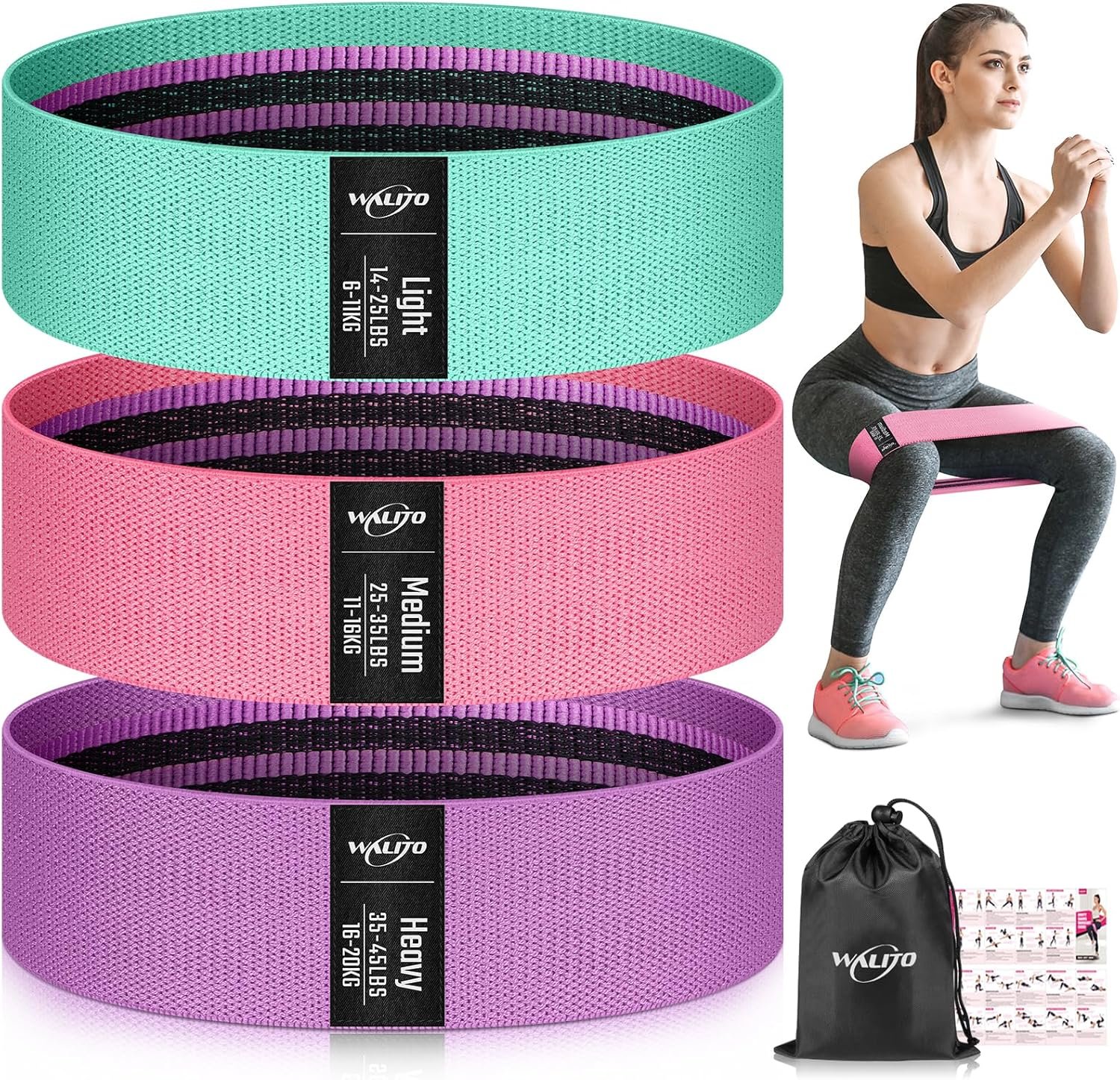 Fabric Resistance Bands for Working Out, Exercise Bands for Glutes and Legs