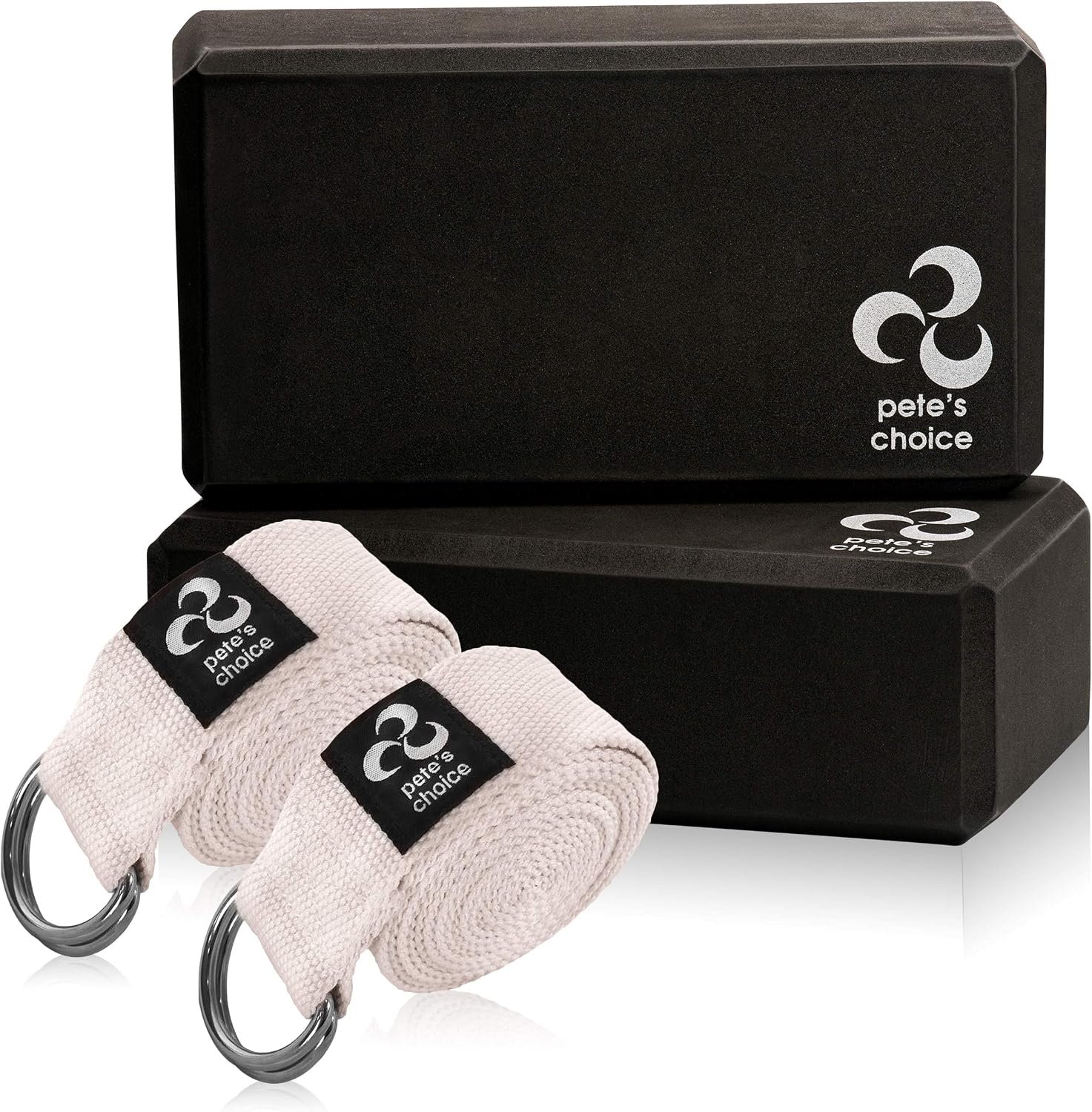 Stretching Straps and Yoga Blocks – Yoga Beginner Kit for Pilates & Gym